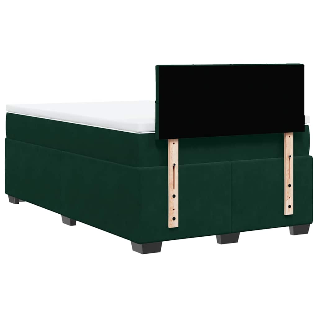 Κρεβάτι Boxspring με Στρώμα Σκούρο Πράσινο 120x200εκ. Βελούδινο
