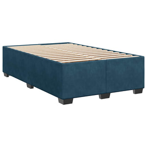 Κρεβάτι Boxspring με Στρώμα Σκούρο Μπλε 120x200 εκ. Βελούδινο - Pakobazaar
