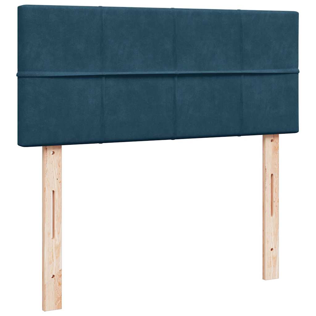 Κρεβάτι Boxspring με Στρώμα Σκούρο Μπλε 120x200 εκ. Βελούδινο - Pakobazaar