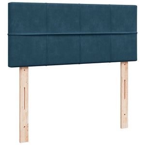 Κρεβάτι Boxspring με Στρώμα Σκούρο Μπλε 120x200 εκ. Βελούδινο - Pakobazaar