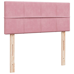 Κρεβάτι Boxspring με Στρώμα Ροζ 120x200 εκ. Βελούδινο