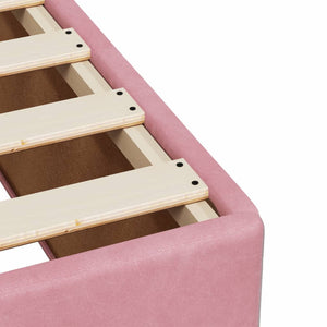 Κρεβάτι Boxspring με Στρώμα Ροζ 120x200 εκ. Βελούδινο