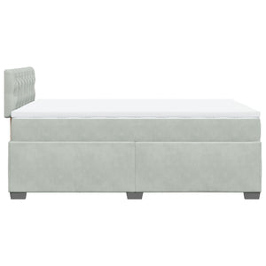 Κρεβάτι Boxspring με Στρώμα Ανοιχτό Γκρι 120x200 εκ. Βελούδινο - Pakobazaar