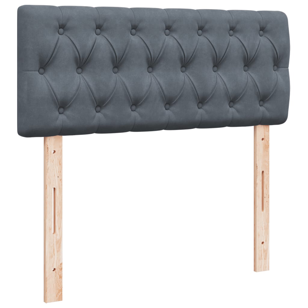 Κρεβάτι Boxspring με Στρώμα Σκούρο Γκρι 120x200 εκ. Βελούδινο