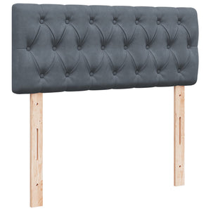 Κρεβάτι Boxspring με Στρώμα Σκούρο Γκρι 120x200 εκ. Βελούδινο