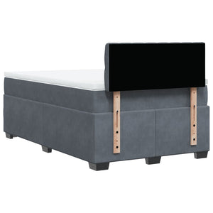 Κρεβάτι Boxspring με Στρώμα Σκούρο Γκρι 120x200 εκ. Βελούδινο