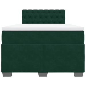 Κρεβάτι Boxspring με Στρώμα Σκούρο Πράσινο 120x200εκ. Βελούδινο - Pakobazaar