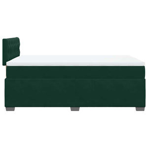 Κρεβάτι Boxspring με Στρώμα Σκούρο Πράσινο 120x200εκ. Βελούδινο - Pakobazaar