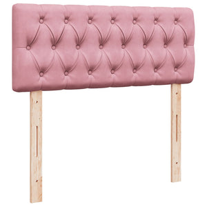 Κρεβάτι Boxspring με Στρώμα Ροζ 120x200 εκ. Βελούδινο