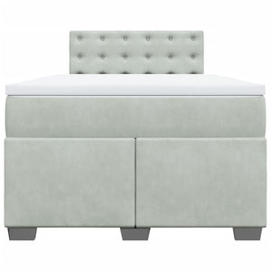 Κρεβάτι Boxspring με Στρώμα Ανοιχτό Γκρι 120x200 εκ. Βελούδινο