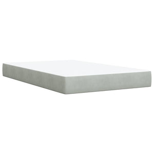 Κρεβάτι Boxspring με Στρώμα Ανοιχτό Γκρι 120x200 εκ. Βελούδινο