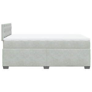 Κρεβάτι Boxspring με Στρώμα Ανοιχτό Γκρι 120x200 εκ. Βελούδινο