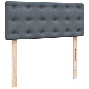 Κρεβάτι Boxspring με Στρώμα Σκούρο Γκρι 120x200 εκ. Βελούδινο