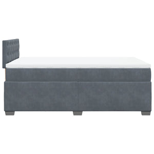 Κρεβάτι Boxspring με Στρώμα Σκούρο Γκρι 120x200 εκ. Βελούδινο