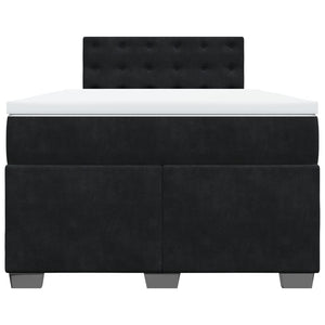 Κρεβάτι Boxspring με Στρώμα Μαύρο 120 x 200 εκ. Βελούδινο