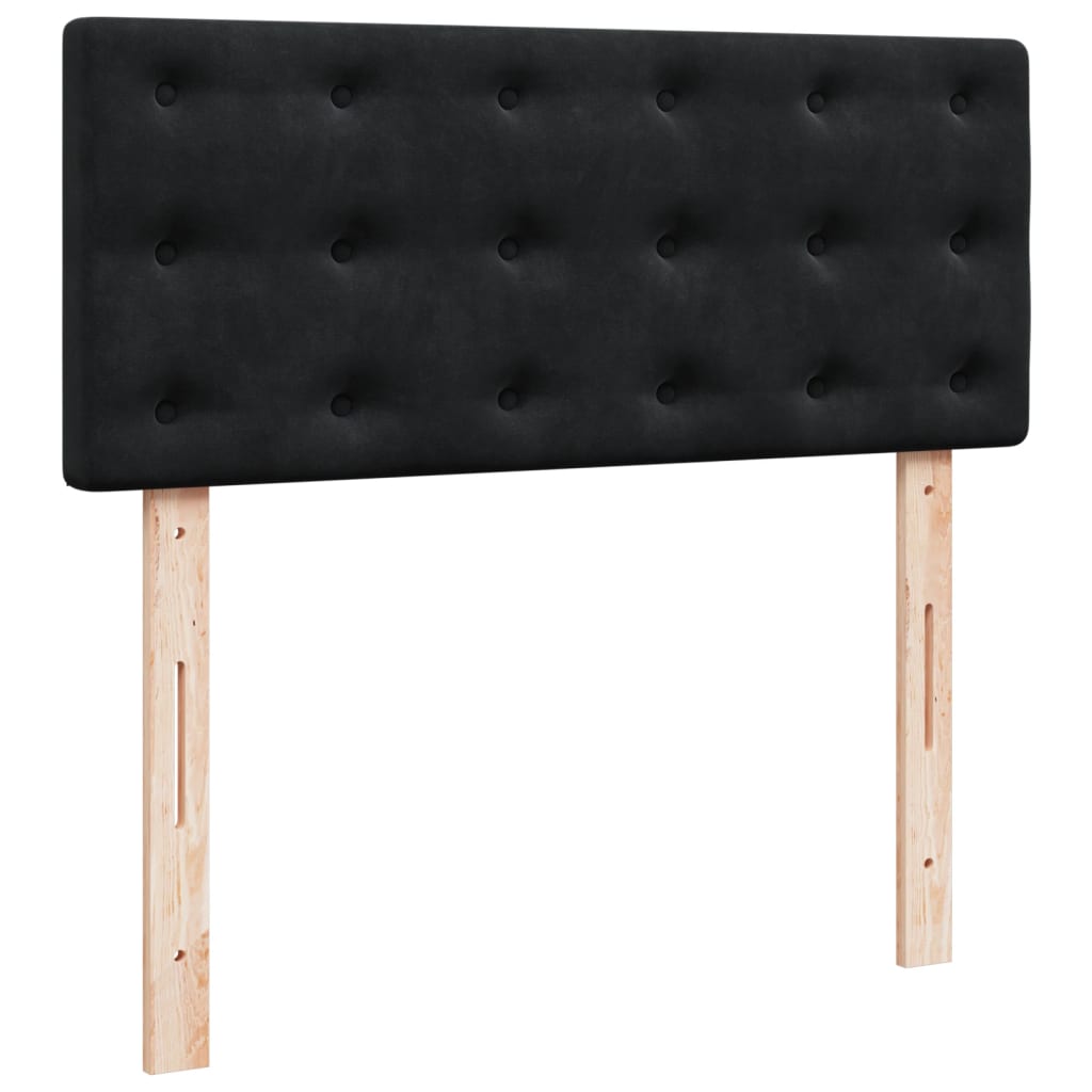 Κρεβάτι Boxspring με Στρώμα Μαύρο 120 x 200 εκ. Βελούδινο