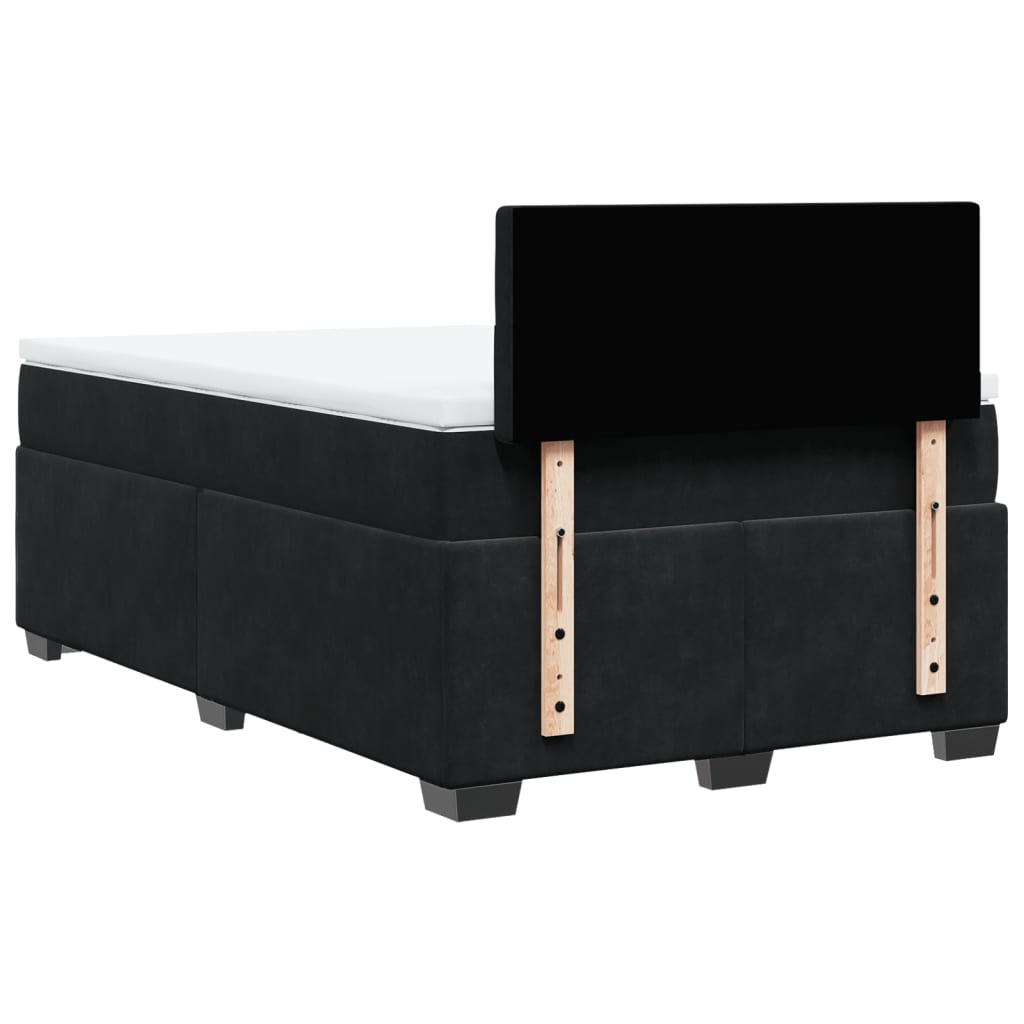 Κρεβάτι Boxspring με Στρώμα Μαύρο 120 x 200 εκ. Βελούδινο