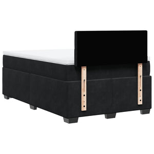 Κρεβάτι Boxspring με Στρώμα Μαύρο 120 x 200 εκ. Βελούδινο