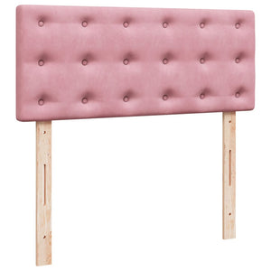 Κρεβάτι Boxspring με Στρώμα Ροζ 120x200 εκ. Βελούδινο