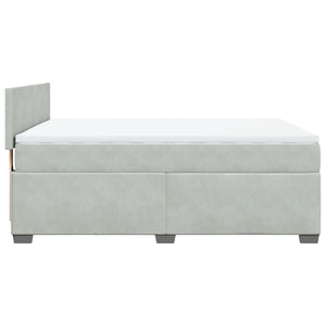 Κρεβάτι Boxspring με Στρώμα Ανοιχτό Γκρι 140x190 εκ. Βελούδινο - Pakobazaar