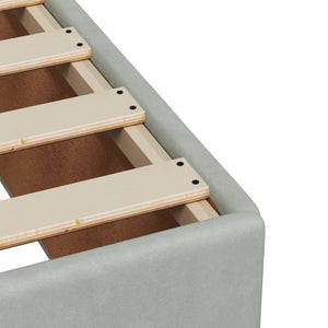 Κρεβάτι Boxspring με Στρώμα Ανοιχτό Γκρι 140x190 εκ. Βελούδινο - Pakobazaar