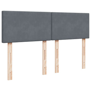 Κρεβάτι Boxspring με Στρώμα Σκούρο Γκρι 140x190 εκ. Βελούδινο