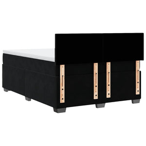 Κρεβάτι Boxspring με Στρώμα Μαύρο 140x190 εκ. Βελούδινο - Pakobazaar