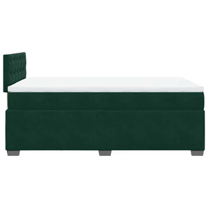 Κρεβάτι Boxspring με Στρώμα Σκούρο Πράσινο 140x190εκ. Βελούδινο