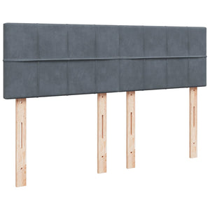Κρεβάτι Boxspring με Στρώμα Σκούρο Γκρι 140x190 εκ. Βελούδινο
