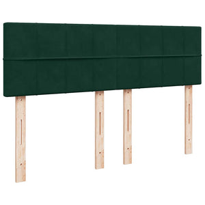 Κρεβάτι Boxspring με Στρώμα Σκούρο Πράσινο 140x190εκ. Βελούδινο