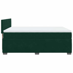 Κρεβάτι Boxspring με Στρώμα Σκούρο Πράσινο 140x190εκ. Βελούδινο
