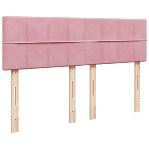 Κρεβάτι Boxspring με Στρώμα Ροζ 140x190 εκ. Βελούδινο