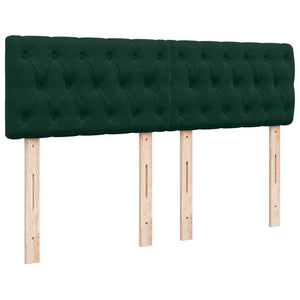 Κρεβάτι Boxspring με Στρώμα Σκούρο Πράσινο 140x190εκ. Βελούδινο