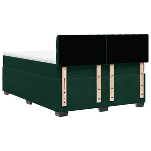 Κρεβάτι Boxspring με Στρώμα Σκούρο Πράσινο 140x190εκ. Βελούδινο