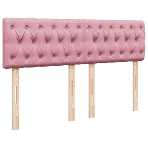Κρεβάτι Boxspring με Στρώμα Ροζ 140x190 εκ. Βελούδινο - Pakobazaar