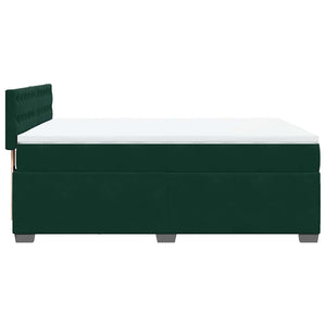 Κρεβάτι Boxspring με Στρώμα Σκούρο Πράσινο 140x190εκ. Βελούδινο