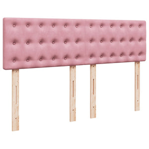 Κρεβάτι Boxspring με Στρώμα Ροζ 140x190 εκ. Βελούδινο