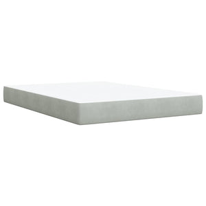 Κρεβάτι Boxspring με Στρώμα Ανοιχτό Γκρι 140x200 εκ. Βελούδινο