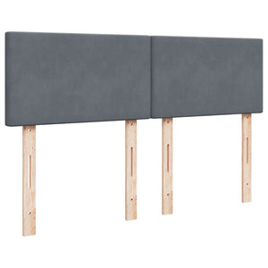 Κρεβάτι Boxspring με Στρώμα Σκούρο Γκρι 140x200 εκ. Βελούδινο