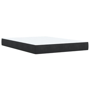 Κρεβάτι Boxspring με Στρώμα Μαύρο 140x200 εκ. Βελούδινο
