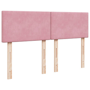 Κρεβάτι Boxspring με Στρώμα Σκούρο Ροζ 140x200 εκ. Βελούδινο - Pakobazaar