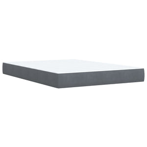 Κρεβάτι Boxspring με Στρώμα Σκούρο Γκρι 140x200 εκ. Βελούδινο