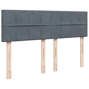 Κρεβάτι Boxspring με Στρώμα Σκούρο Γκρι 140x200 εκ. Βελούδινο