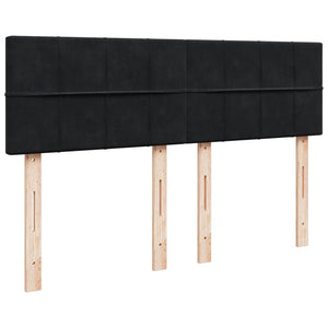 Κρεβάτι Boxspring με Στρώμα Μαύρο 140x200 εκ. Βελούδινο - Pakobazaar