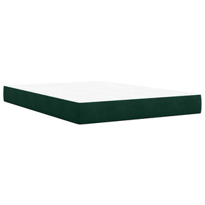Κρεβάτι Boxspring με Στρώμα Σκούρο Πράσινο 140x200εκ. Βελούδινο - Pakobazaar