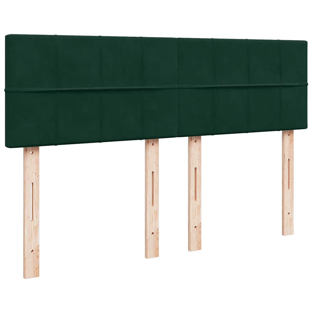 Κρεβάτι Boxspring με Στρώμα Σκούρο Πράσινο 140x200εκ. Βελούδινο - Pakobazaar