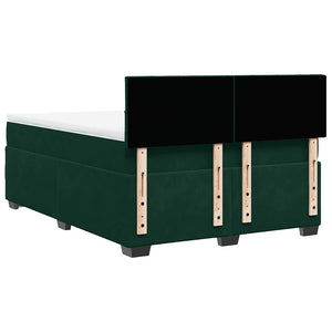Κρεβάτι Boxspring με Στρώμα Σκούρο Πράσινο 140x200εκ. Βελούδινο - Pakobazaar