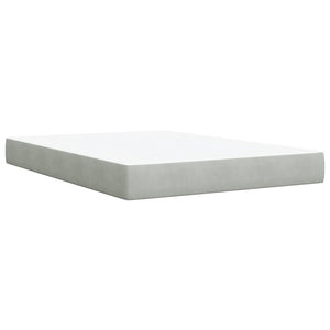 Κρεβάτι Boxspring με Στρώμα Ανοιχτό Γκρι 140x200 εκ. Βελούδινο