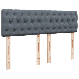 Κρεβάτι Boxspring με Στρώμα Σκούρο Γκρι 140x200 εκ. Βελούδινο