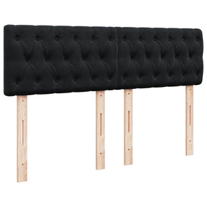 Κρεβάτι Boxspring με Στρώμα Μαύρο 140x200 εκ. Βελούδινο